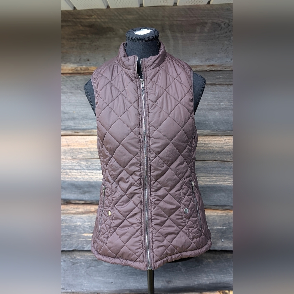 Quilted Chocolate Vest – Size Small (Deep Autumn/Deep Winter)
